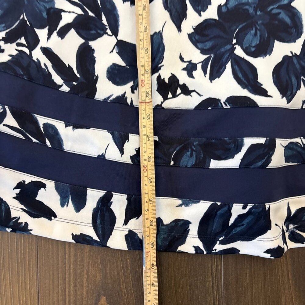 41‎ Hawthorn Dress Women's Size 1X White Navy Blue Floral Fit & Flare Sleeveless - Picture 15 of 15